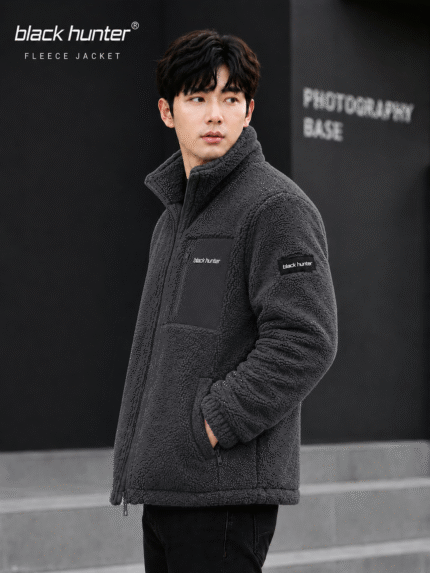 MEN FLEECE JACKET DARK GREY